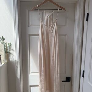 Slip Midi Dress in Light Beige - Women's Minimal Dress